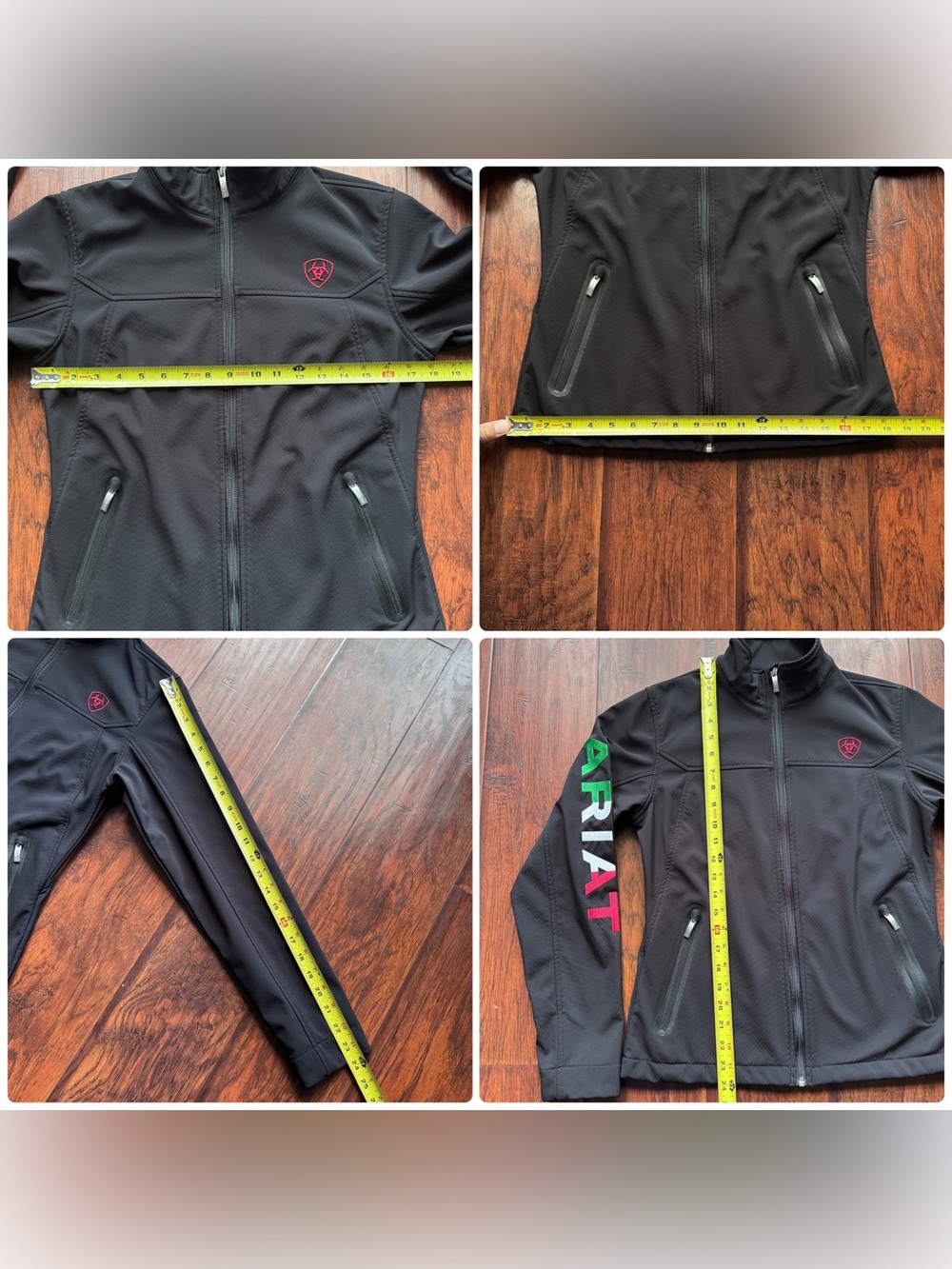 Ariat Womens Team Mexico Softshell Jacket Black Tri-Color Logo Western Coat Sz S - Picture 15 of 16
